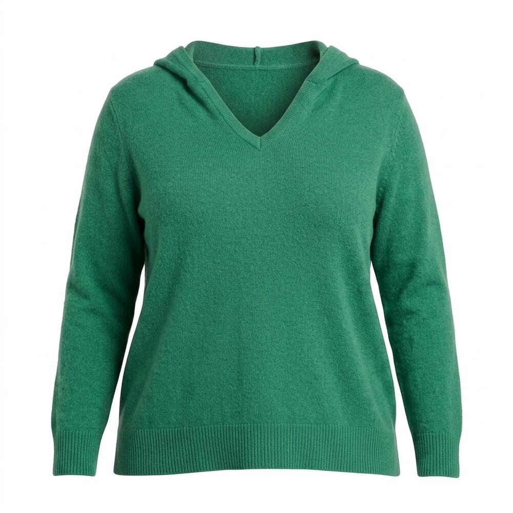 Lane Bryant Cashmere Blend V-Neck Hooded Knit Sweater Women Size 22/24
